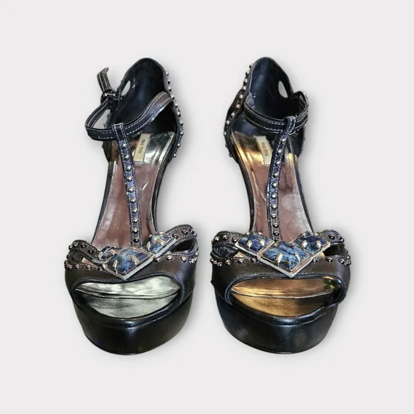 Miu Miu Black Studded Heels - Picture 4 of 11